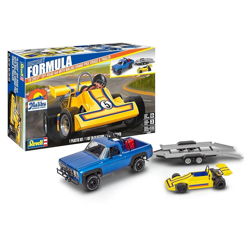 

Revell 14581 78 Chevrolet Внедорожник 4x4 Malibu Grand Prix Village с прицепом, 1:Набор для сборки модели, масштаб 1:25, 77 деталей, уровень сложности 3