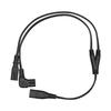 Y Split Device Cord with Straight and 90 Degree Ends, 60cm/23.6inch Reach for Home Office Wiring, Back Panel Flow, and Shelf Layout