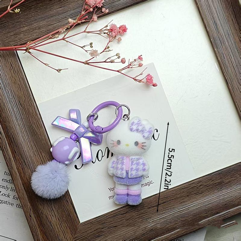 Sanrio Hello Kitty Keychains Cartoon Keyring Hanging Pendant for Backpack Charms on The Phone Bag Ornament Party Gift