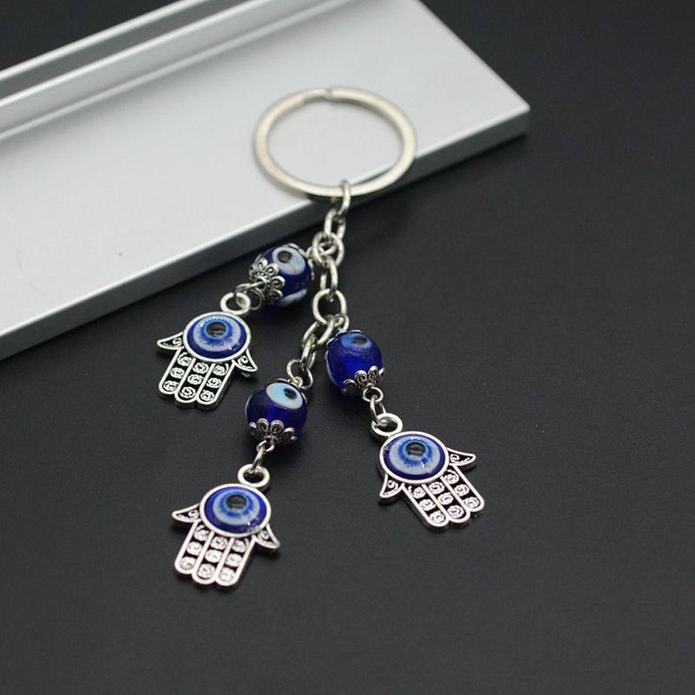 Portachiavi Gufo Malocchio Blu Turco – Portachiavi Donna In Metallo Con Ciondolo
