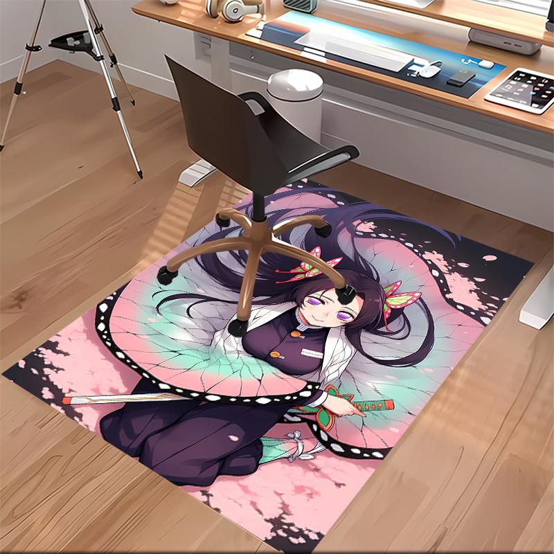 1pc Demon Slayer characters2 Print Area Rug - Soft, Washable Non-Slip Indoor Mat for Office Chairs, Living Room, Home Office Decorative Rug