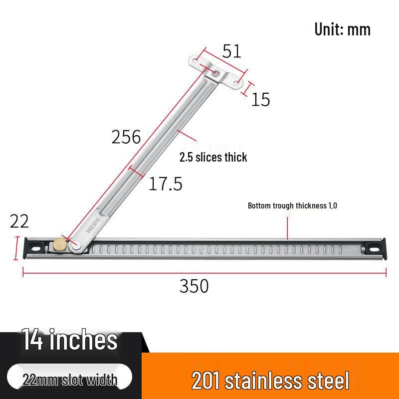 Rongyu 14-inch 201 Stainless Steel Window Stay