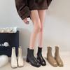Martin boots small single boots square head and bare boots thick heel thin British 2025 short boots women's autumn and winter French new versatile