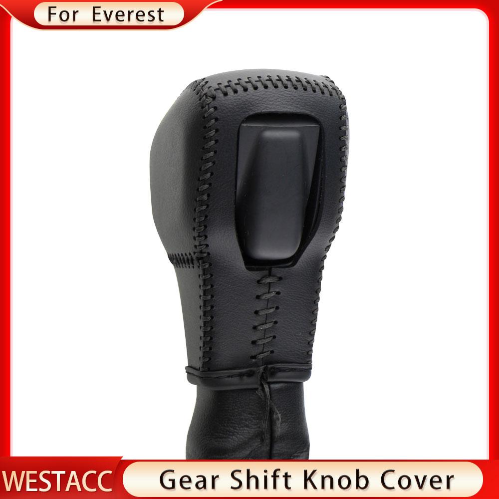 Echtes Leder LHD RHD Auto Schaltknauf Abdeckung für Ford Everest Ranger – 2022 Gear Collars Gear Sticker