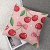 Cherry Bow Square Jacquard Pillow Cover for Sofa Office Waist Cushion Cover Home Decorative Pillowcase
