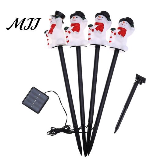 Outdoor Seasonal Atmosphere Lights Christmas Solar Stake Lights, Santa Snowman Tree Figurine Lawn Warm White LED Garden Ornaments Waterproof for