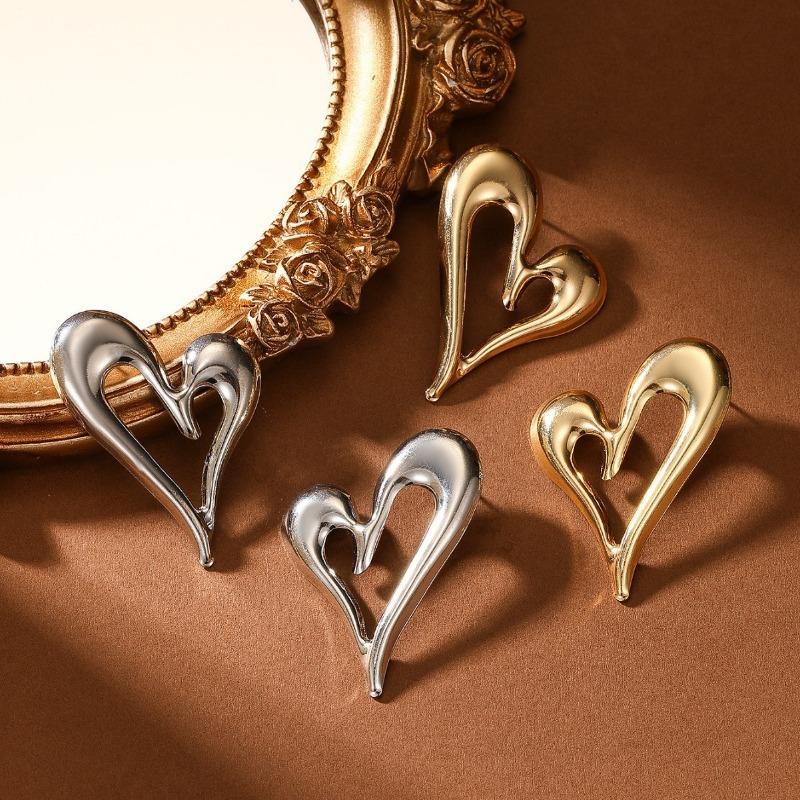 Simple Fashion Heart Shaped Stud Earrings For Women Jewelry
