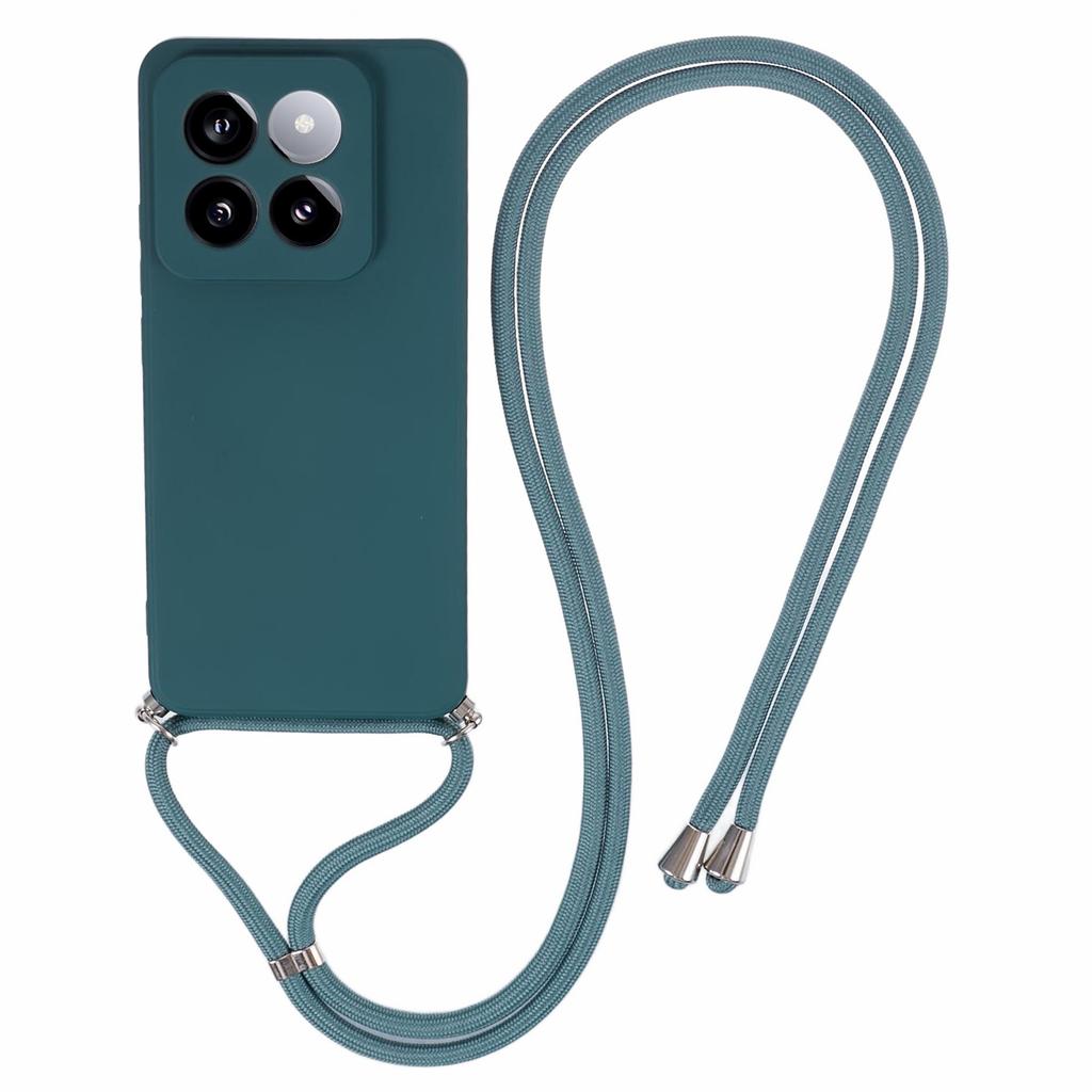 For Xiaomi 14 Pro TPU Phone Case Non-Slip Rubberized Finish Cover with Lanyard