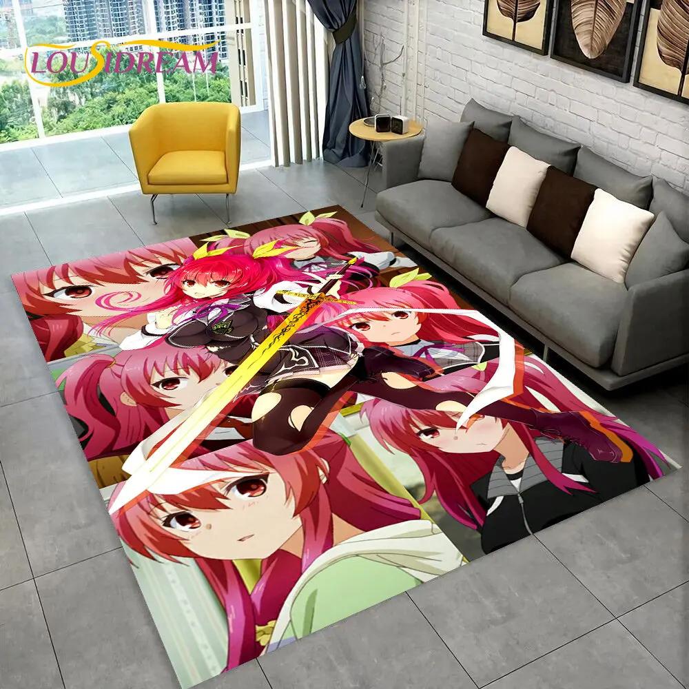 Alfombra Sexy Anime High School D×D, Alfombra para el Hogar Sala de Estar Dormitorio Sofá Felpudo Decoración, Alfombra de Juego Antideslizante 3D para Niños