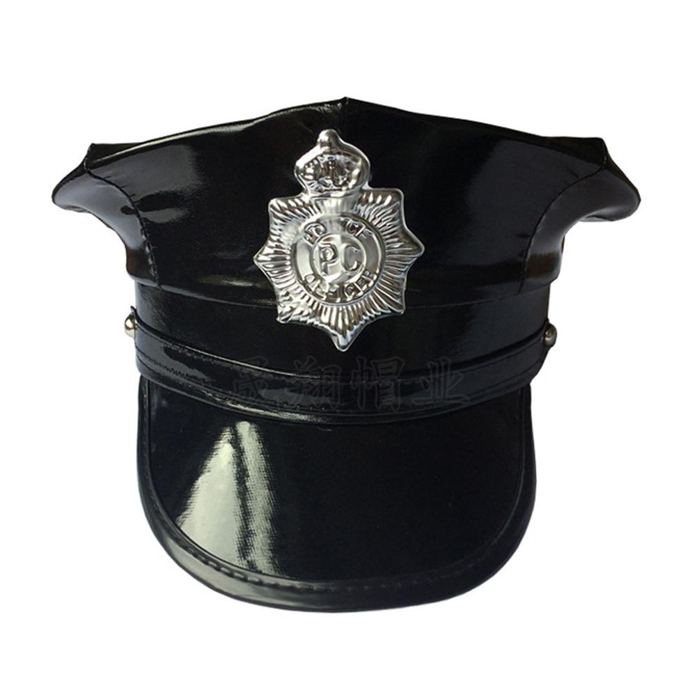 Cosplay Police Hat Wide Brim Octagon Cap Halloween  Supplies Special Police Props