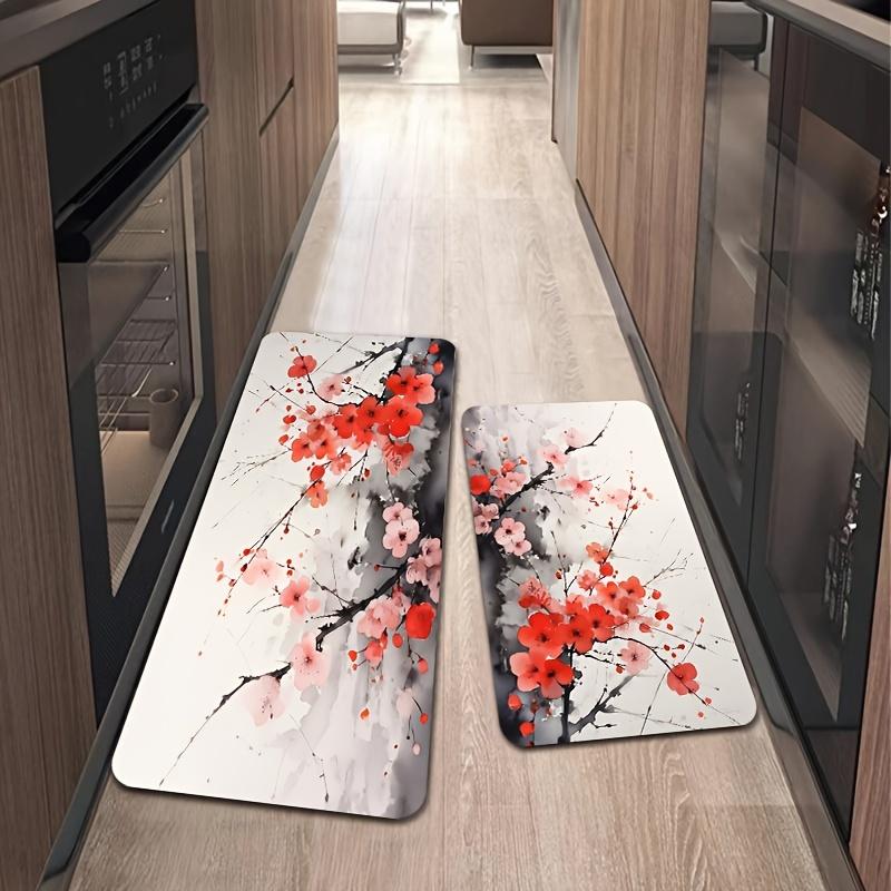 1 ks Podlahová rohož se vzorem čínského inkoustu Moderní kuchyňský polyesterový koberec Protiskluzový Barevný Vnitřní koberec, Pro domácí Koupelnu Ložnici Obývací pokoj Dekor