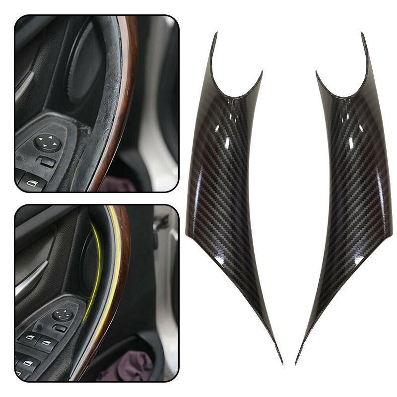 Carbon Fiber Inner Door Handle Cover Trim Car Interior Upgrades Stickers Accessories For BMW F30 F31 3 Series F32 F36 4 Series