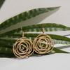 Vintage Goldfarbene Unregelmäßige Kreis-Hängeohrringe für Damen Punk Geometrische Wirbel-Ohrringe Hip Hop Mode Schmuck Geschenke