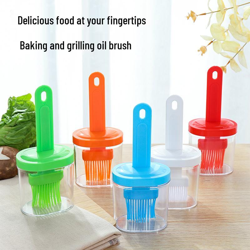 Non-TPR Silicone Oil Bottle with Integrated Lid & BBQ Baking Brush