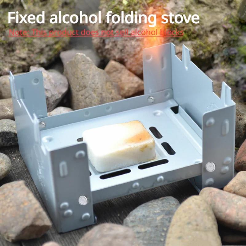 Bærbar Camping Alkoholovn Brænder Solid Alkoholbrændstof Foldbar Ovn Udendørs Mini Spiritus Madlavning Madlavningsudflugt Picnic Grill Voks Ovn