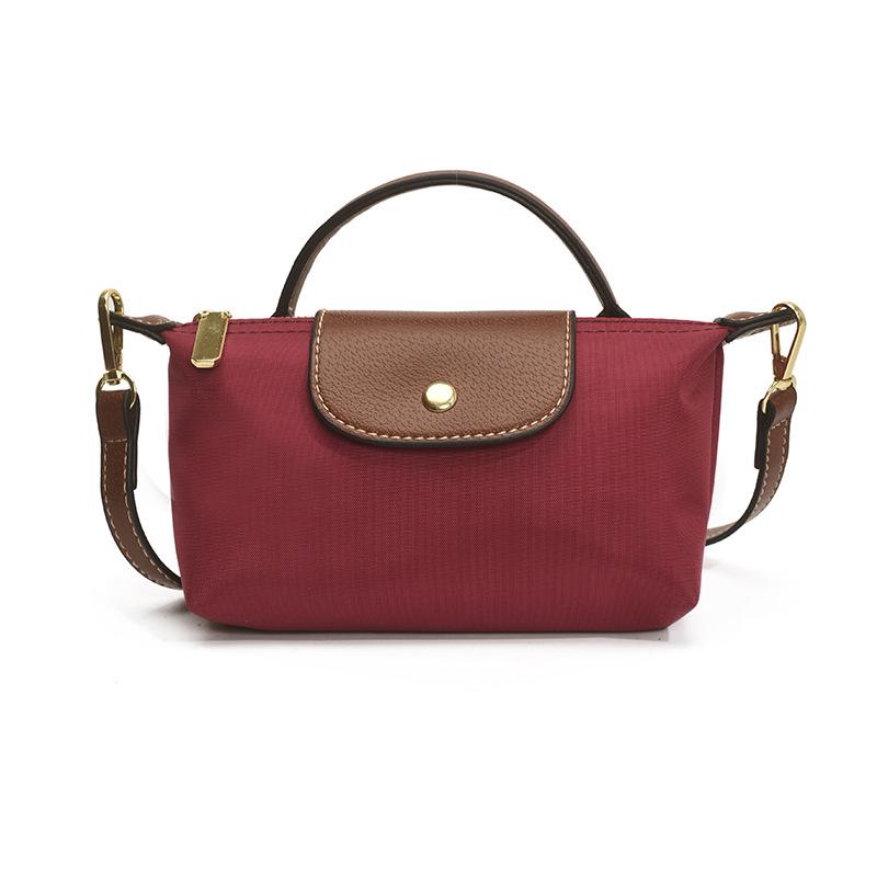 The BAY 2025 Women's Versatile Nylon Crossbody Bag - Casual, Single-Shoulder Dumpling Design bordeaux