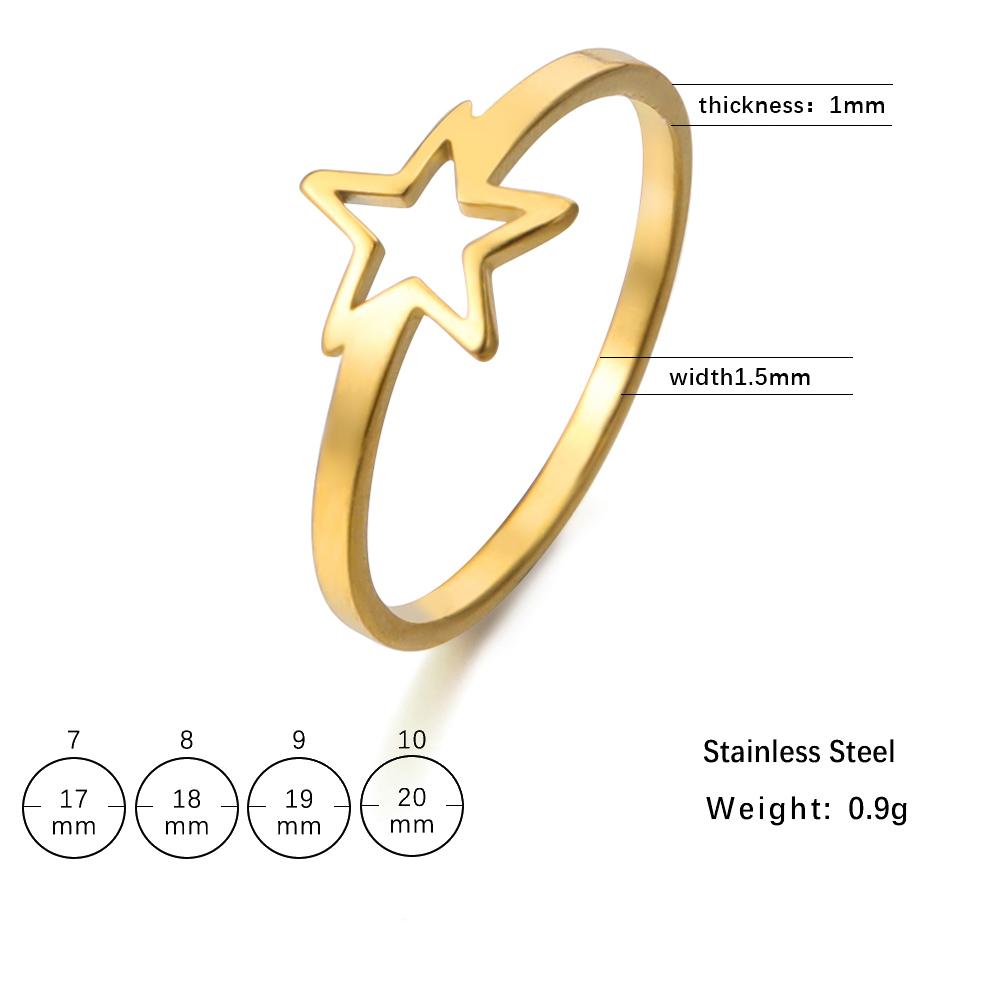 Simple Five Pointed Star Women's Ring Stainless Steel Simple Elegant Ring Accessories Couple Jewelry Gifts