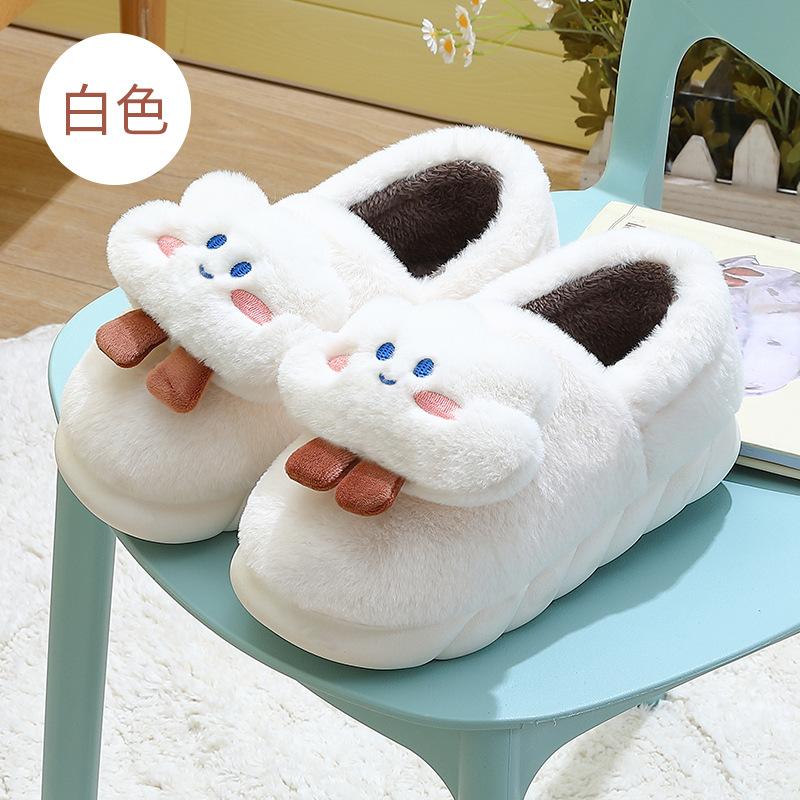 Cute Cloud Bag and Cotton Slippers Autumn and Winter Home Indoor Plush Warm Thick-soled Plush Slippers