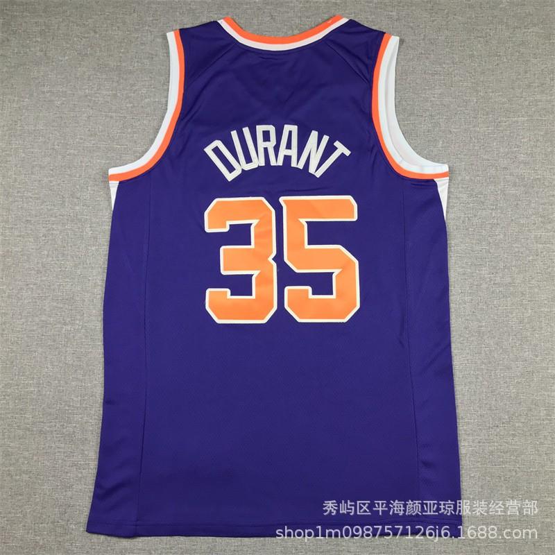 Embroidered Phoenix Suns NBA Jersey Kevin Durant 35 Basketball Uniform Men Women Sportswear