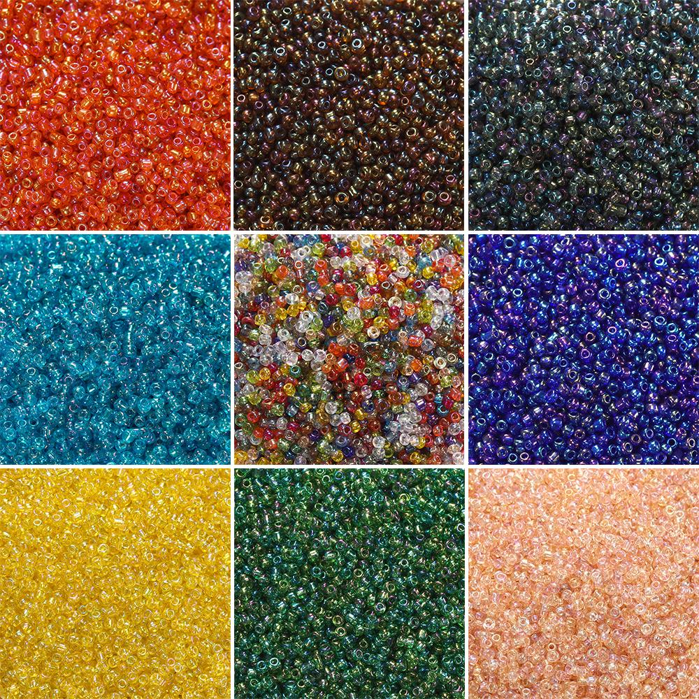 800/1600pcs 2mm Colorful Charm Seed Beads Glass Irregular Spacer Loose Bead for Necklace Earrings DIY Jewelry Making Supplies