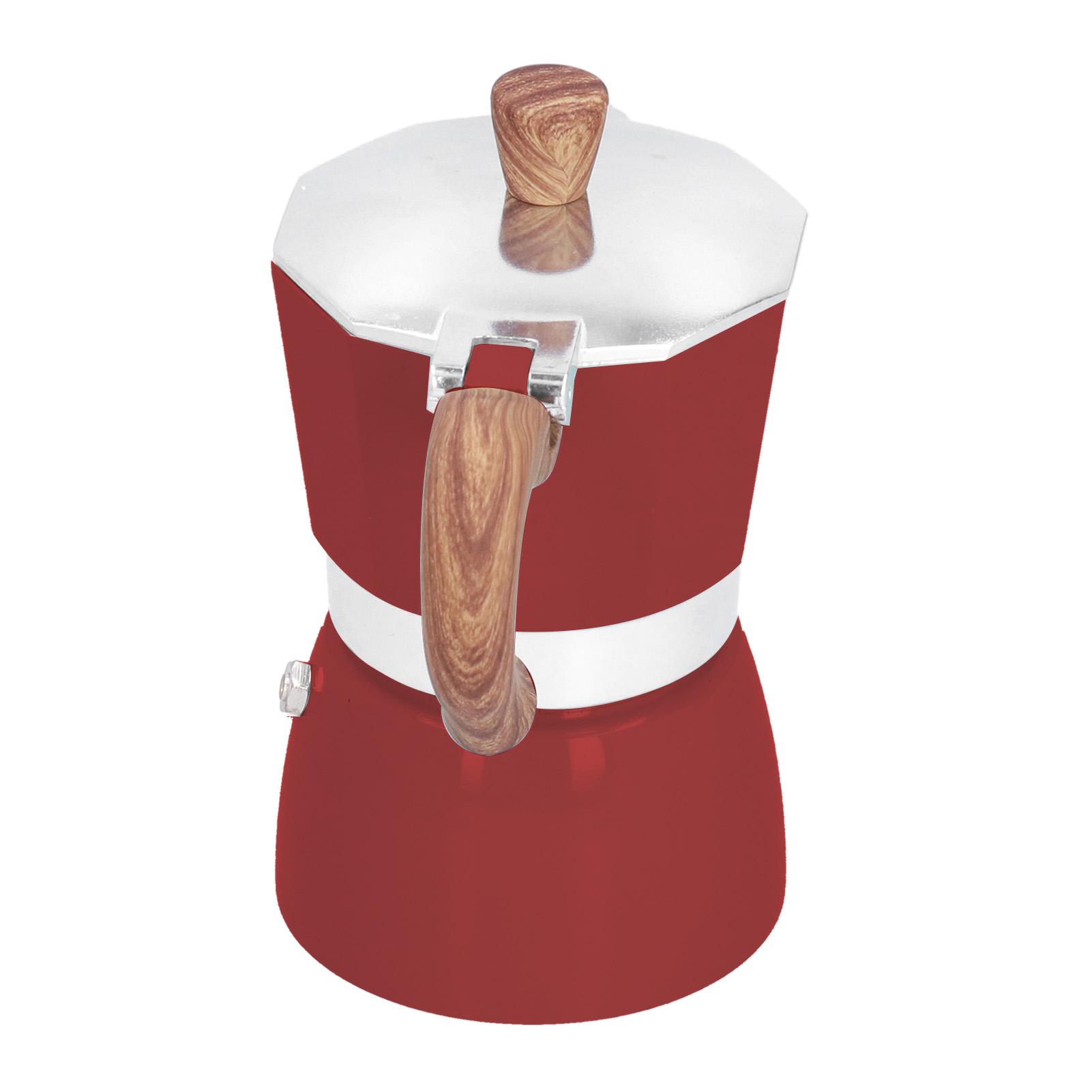 

150 мл Практичная алюминиевая кофеварка Восьмиугольная кофеварка мока для дома, офиса, кухонный прибор Seiko red