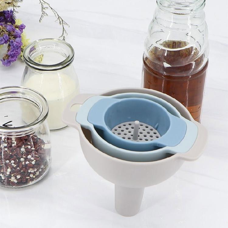 Versatile Pouring Set with Filter and Handle Kitchen Funnel Set Plastic Material