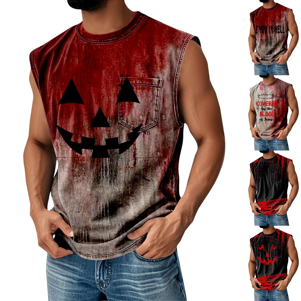 Men's Summer Solid Color Pocket Sports Vest Men's Sports Casual Vest