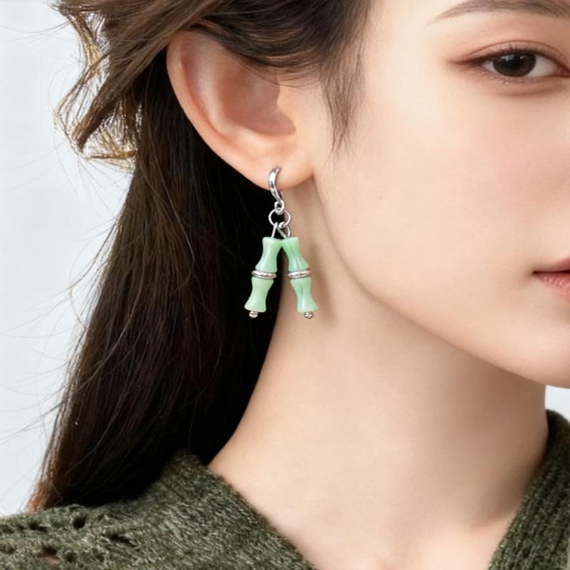 Tassel Bamboo Shell Earrings - Elegant European & American Style