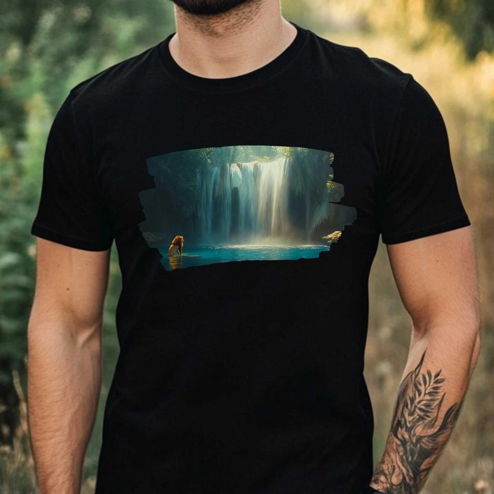 T-Shirt Herren Mystischer Wald Motiv Baumwolle Größe XS bis 5XL M