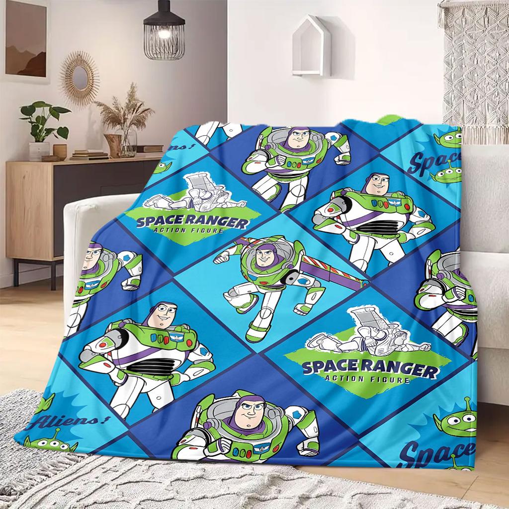 ToyStory Print Cartoon Flannel Blanket for Bedrooms Sofas Beds Chairs Picnics Travel Home Decor Unique Style All Seasons