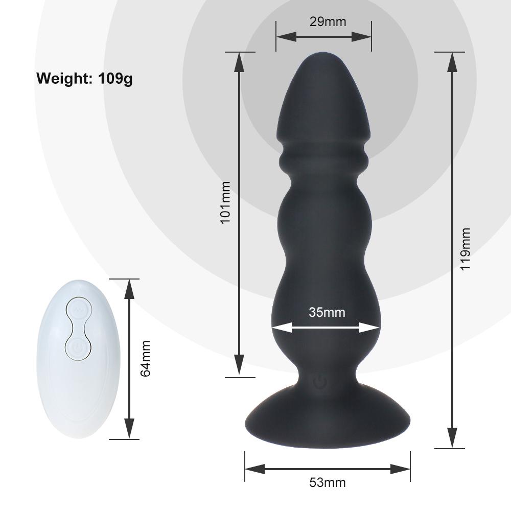 Suction Cup Butt Anal Plug Vibrator Prostate Massager Body Safe Silicone Best for Men Women or Couples Waterproof Adult Sex Toys