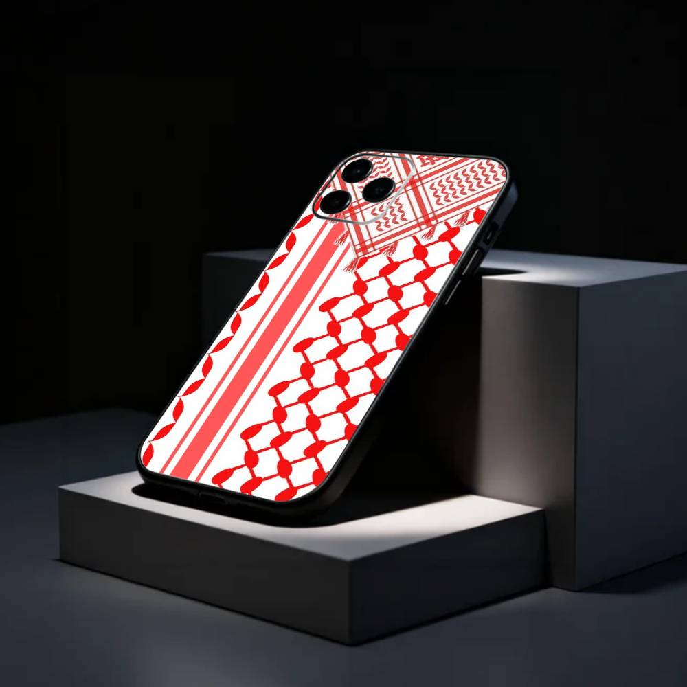 Hattah Keffiyeh motif Palestine Coque de téléphone Silicone Souple Pour IPhone 17 16 15 14 13 12 11 X XR Plus Pro Max Plus
