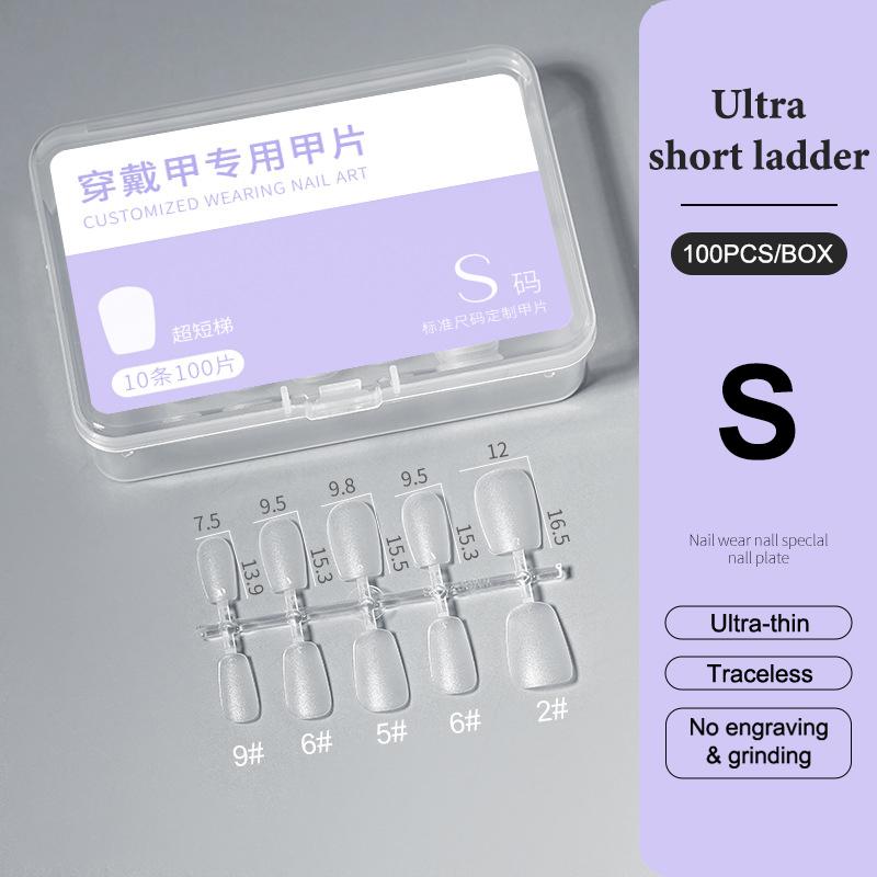 100Pcs/Box Xs/S/M Fake Nails No Polishing No Trace Press On Nails Clear Artificial Thin Nail Tips For Nail Extension Home Diy