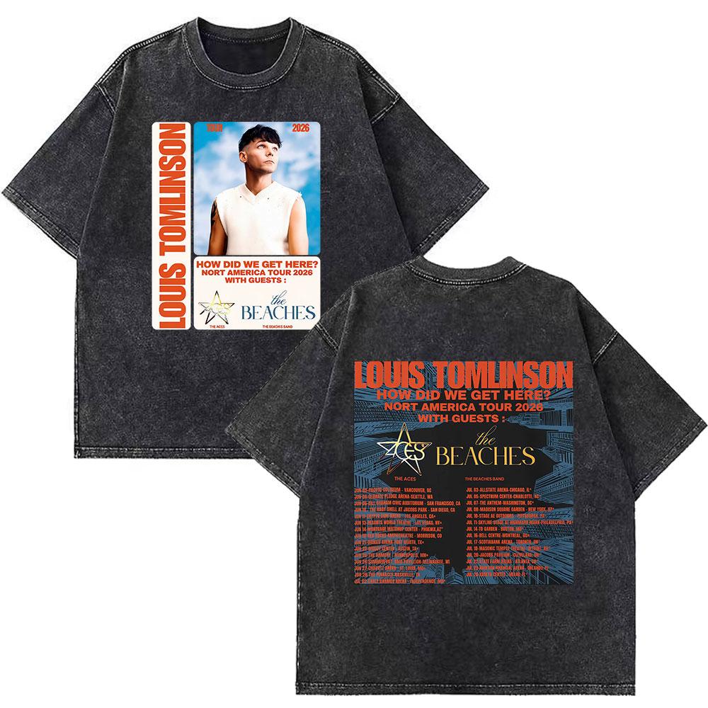 Louis Tomlinson Lemonade Tour Merch Vintage Washed T Shirt Unisex Summer Fashion Tshirts Oversized Aesthetic Trendy Tshirts