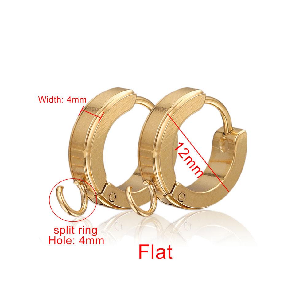 10pcs Gold Stainless Steel Hoop Earrings Hooks Round Earring Post for Women DIY Earrings Making Supplies Jewelry Accessories