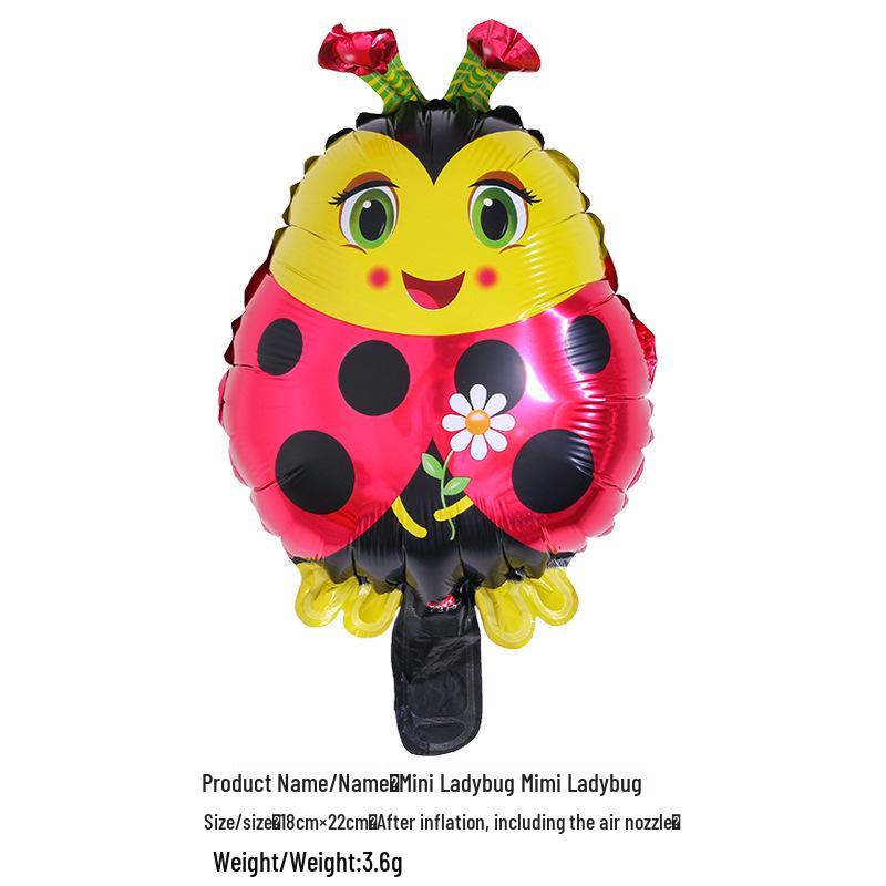 Mini Insect Aluminum Foil Balloons for Children's Birthdays - Shaped Decorations and Street Sale Promotion