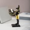 Anubis Statue with Bowl Egyptian God Figurine Resin Ancient Egypt Decors Home Office Mythological Collectible Sculpture
