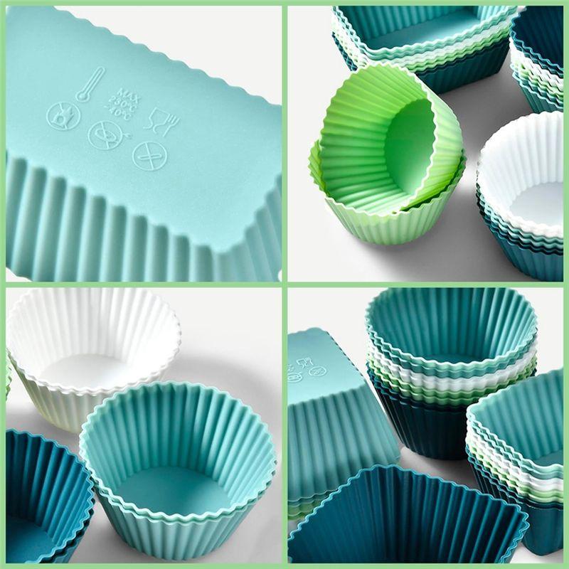 J1UL1N Reusable Cupcake Liners, 36 Pcs Silicone Lunch Box Dividers Non-Stick Bento Box Food-Grade Silicone Muffin Cups Bento Box