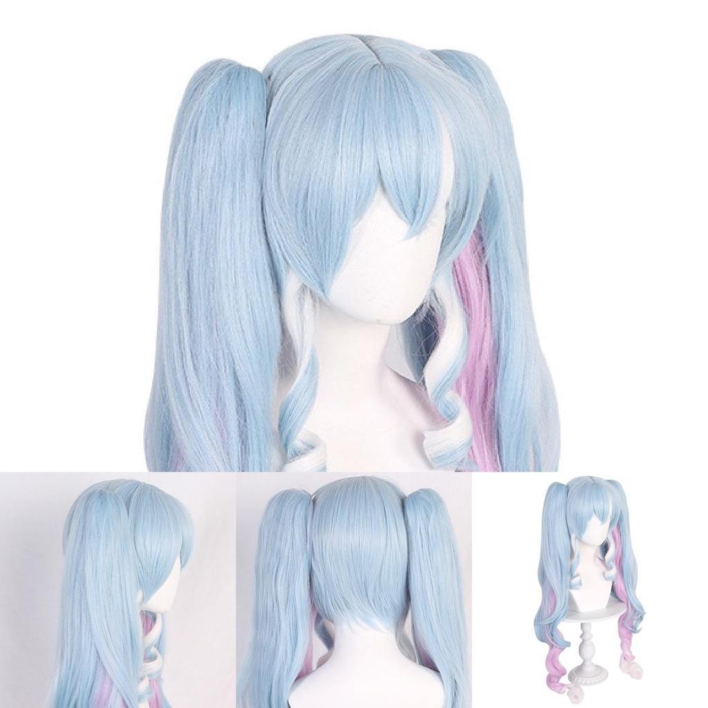 Lange Snow Miku Cosplay-Perücke aus hitzebeständiger Kunstfaser für Damen, perfekt für jeden Hautton