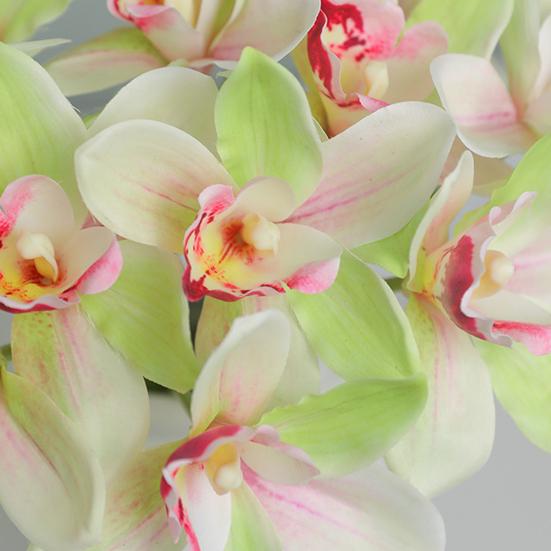 Yousheng 6Pcs Simulated Cymbidium Bouquet Real Touch Artificial Flowers No Withering Fading Vibrant Color Fake Flower