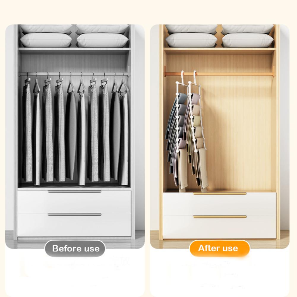 5 Layers Magic Pants Rack Stainless Steel Clothes Organizer Hanger High Quality Closet Organizer