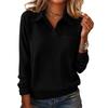 Women's Casual Long Sleeve Collared Top with Color