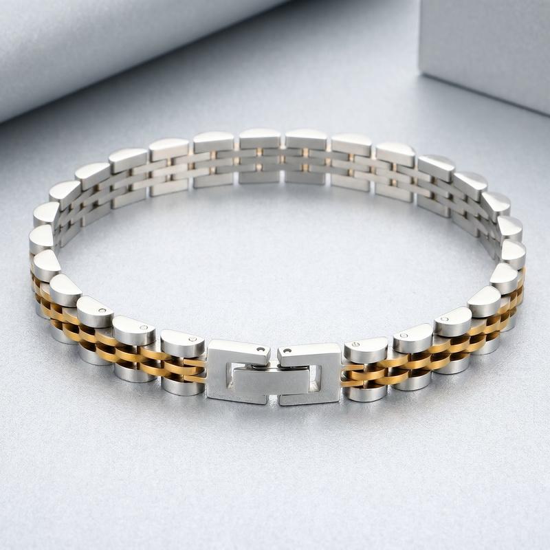 Heren RVS 5-delige schakelarmband voor Man Vrouw Sieraden Waterdicht Cadeaus Armbanden 8MM Breedte Horlogeband Stijl
