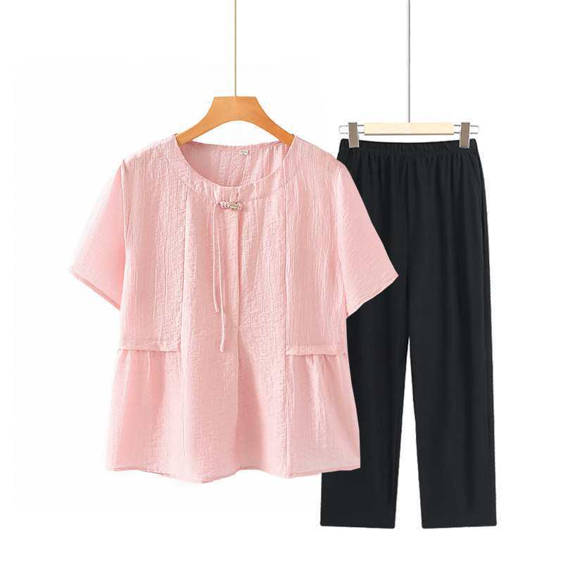 2026 Chinese Style Midlife Summer Outfit: Short-Sleeve Top, Age-Defying & Flattering