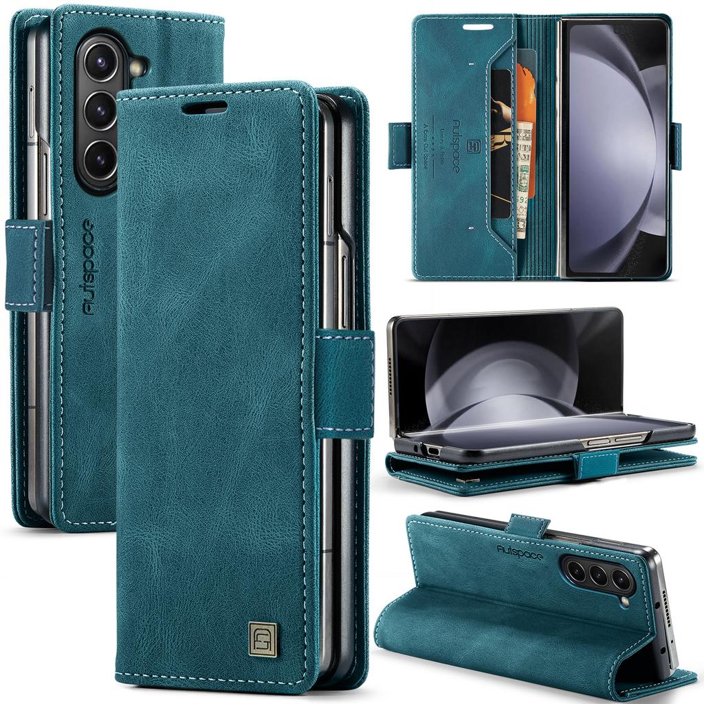 Business Luxury Magnetic Cards Solt Wallet Flip For Samsung Z Fold 7 5 6 Slim Leather Wallet Stand Book Card Bag Pocket Cover