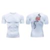 Blossom Print Short Sleeve Compression Shirts for Men Summer Athletic Quick Dry T-shirts Gym Workout Running Tees Sporty Tops