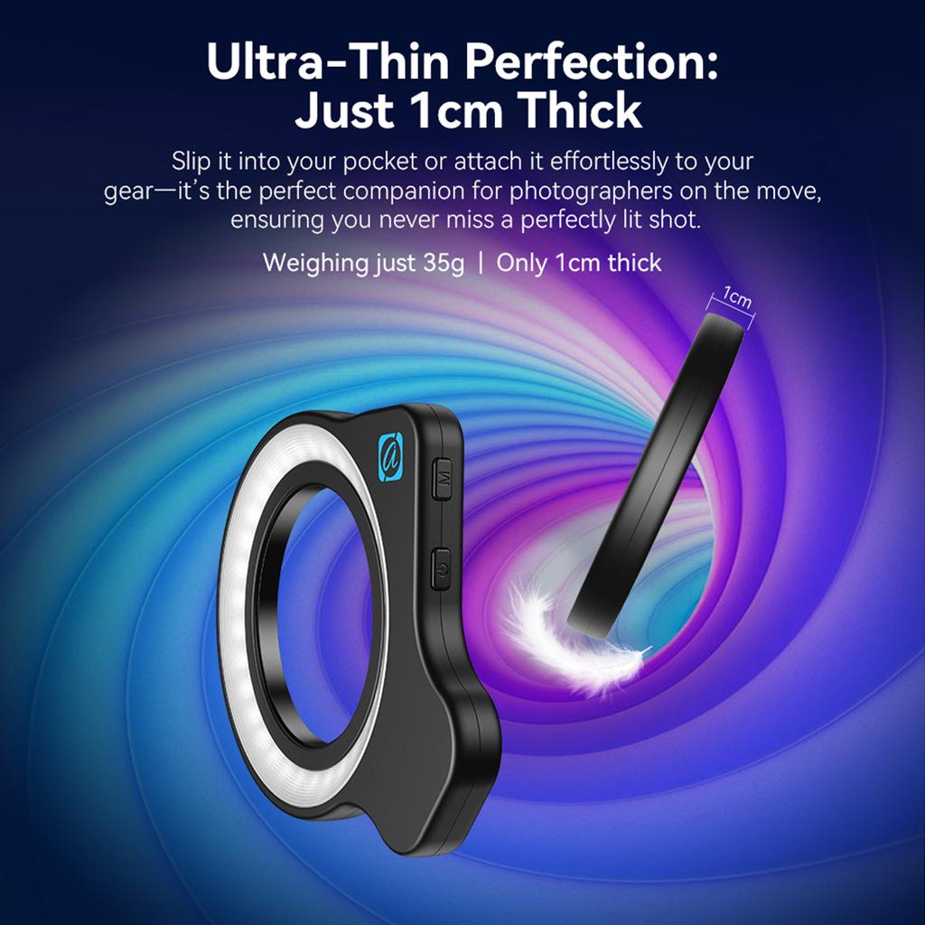 Portable Phone Macro Lens Ring Light Phone Lens Fill Light 3200K 4400K 5600K Color Temperature 5 Levels Brightness CRI