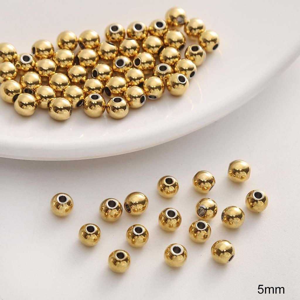 Stainless Steel Smooth Round Spacer Beads for Handmade DIY Bracelets & Necklaces