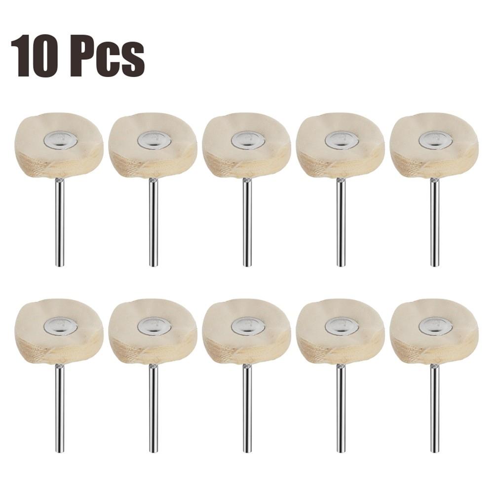 Cloth Polishing Buffing Pad Cotton Wheel+metal Handle Rotary Tool