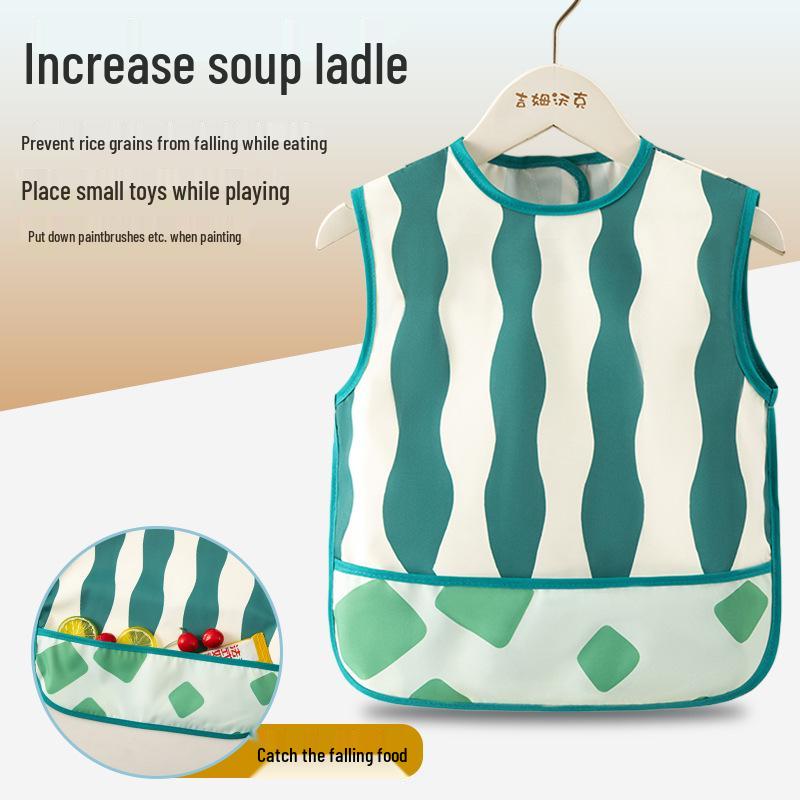 Wasserdichte Fleckenabweisende Baby-Lätzchen: Ärmelloser Unisex-Kittel für die Sommer-Mahlzeit